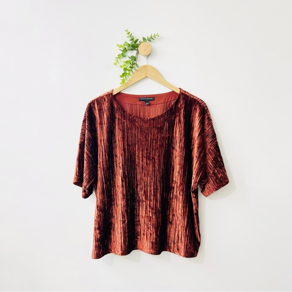 Banana Republic Factory Rust Velvet Boxy Fit Top - Picture 1 of 7